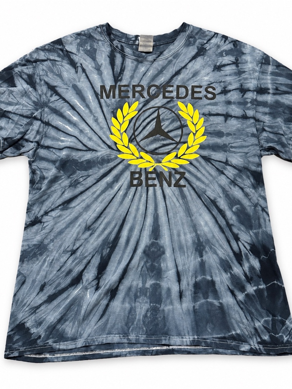 Mercedes Benz Black Tie-Dye Graphic T-Shirt / Size L